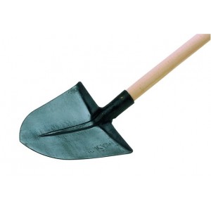 Tempered steel shovel cm 29x28,5 with bivarnished handle cm 140 Ø mm 38