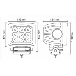 LED lempa darbui 10-30V 90W