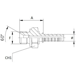 Nipelis su išoriniu sriegiu 1/8"-5