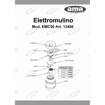 Elektrinis grūdų malūnas 50 L, 1,6 kW | Detra AMA