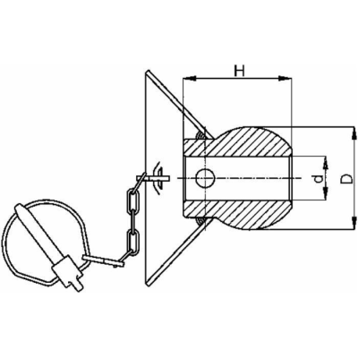 Lower link ball with guide cone Ø47X25XØ28,4MM