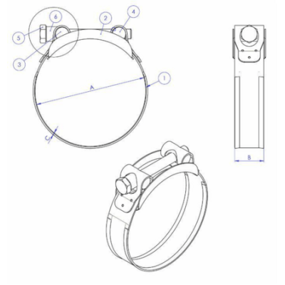 Stainless steel hose clamp EURO W2